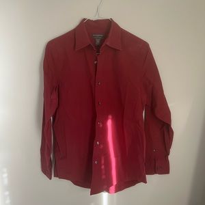 BANANA REPUBLIC Size-Medium Red Slim Fit Long Sleeve